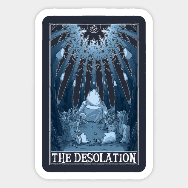 The Desolation Tarot (dark) Sticker by Rusty Quill